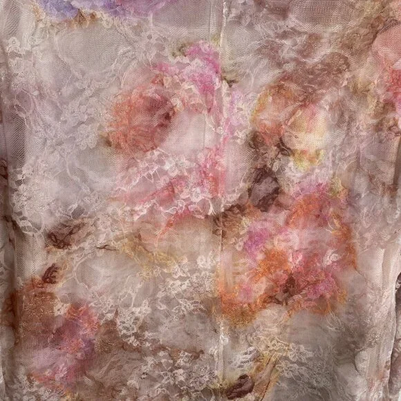 Cal Style Top Women's Lace Tunic Asymmetrical Hem Pink 2XL Fairy Romantic Boho - Picture 8 of 12